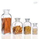 Apothecary bottle SMALL square, clear - 2 pcs