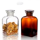 Apothecary bottle MEDIUM square, clear - 2 pcs