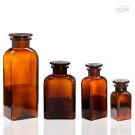 Apothecary bottle SMALL square, amber - 2 pcs