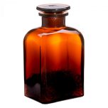 Apothecary bottle MEDIUM square, amber - 2 pcs