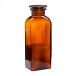 Apothecary bottle LARGE square, amber